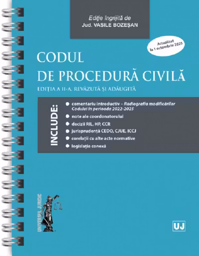 Codul de procedura civila Act.1 Octombrie 2025 Ed. Spiralata Ed.2