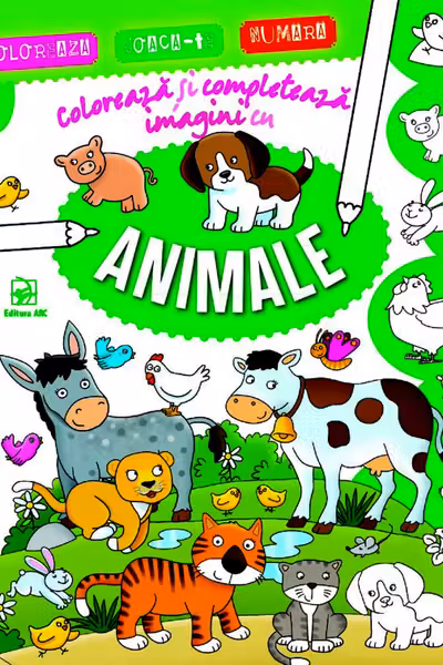 Coloreaza si completeaza imagini cu animale