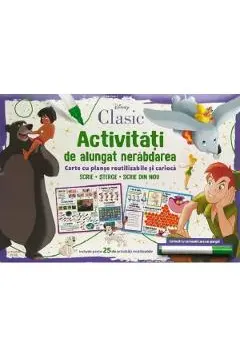 DISNEY CLASIC. ACTIVITATI DE ALUNGAT NERABDAREA. Carte cu planse reutilizabile si carioca