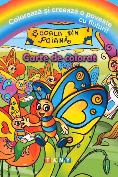 Colorează și creează o poveste cu fluturi! Carte de colorat