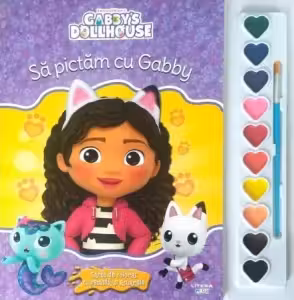 GABBYS DOLLHOUSE. SA PICTAM CU GABBY. Carte de pictat cu pensula si acuarele. format mare