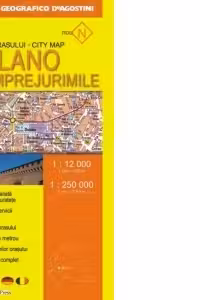 Harta orasului Milano si imprejurimile (Scara 1:12.000 si 1:250.000)