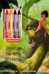 DISNEY. COLORAM CU EROII PREFERATI. Carte de pictat cu 4 creioane cerate