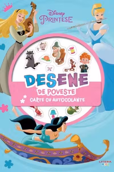 DISNEY. PRINTESE. DESENE DE POVESTE. Carte cu autocolante