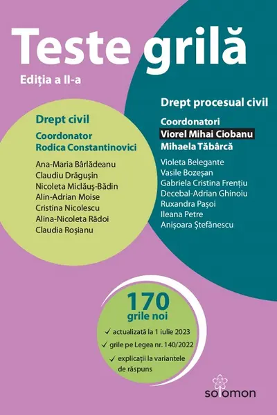 Teste grilă. Drept civil. Drept procesual civil Ed.2