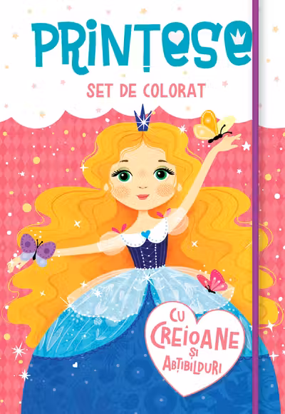 Printese - Set de colorat cu creioane si autocolante
