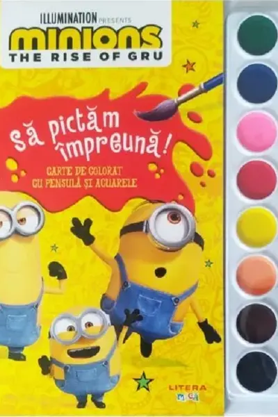 MINIONS. SA PICTAM IMPREUNA! Carte de pictat cu pensula si acuarele. format mic