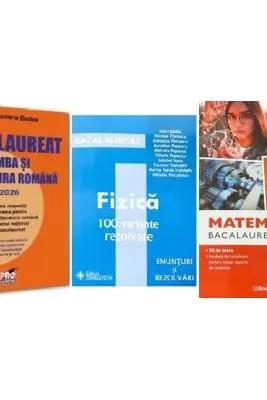 Pachet Bacalaureat 2026. Limba si literatura romana, Matematica M2 Tehnologic. Teste sI Fizica 100 variante rezolvate - Mariana Badea, Daniela Stoica, Doru Badiu
