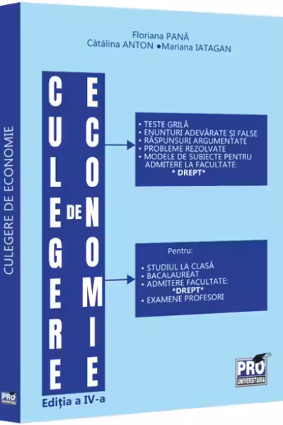 Culegere de economie pentru admiterea la Facultatea de Drept
