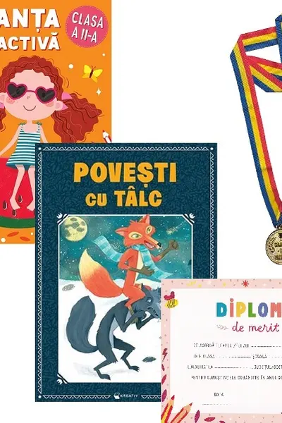 Pachet: Vacanța distractivă. Povești cu tâlc + Diplomă + Medalie - Clasa 2