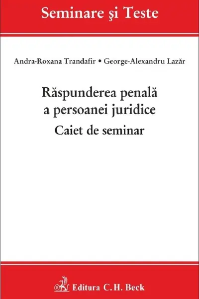 Răspunderea penală a persoanei juridice. Caiet de seminar
