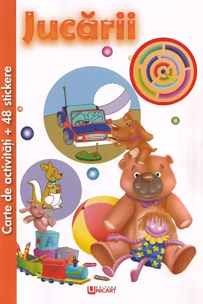 Carte de activități cu 48 stickere: Jucării
