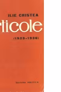 Ilie Cristea - Articole (1923 - 1936)