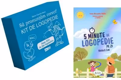 Pachet 2 titluri: Sa pronuntam corect! Kit de logopedie si 5 Minute de Logopedie pe zi! Exercitii zilnice pentru dezvoltarea limbajului copiilor - Maria Claudia Alexe, Ioana Alexandra Pascu