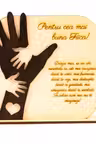 Placheta personalizata din lemn cu maini- Pentru cea mai buna Fiica!