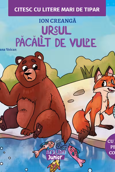 Ursul păcălit de vulpe. Citesc cu litere mari de tipar