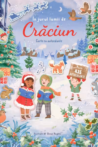 In jurul lumii de Craciun (carte cu autocolante)