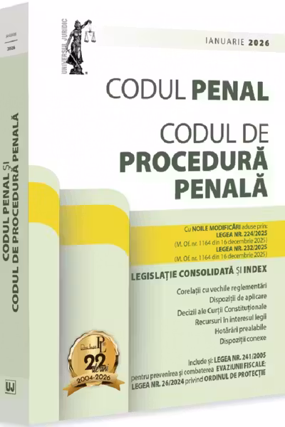 Codul penal și Codul de procedura penala: ianuarie 2026.Ed.BROSATA