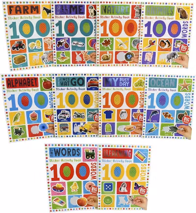 My First 100 Words Home Learning Sticker Activity 10 Books Set