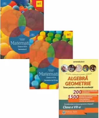 Pachet 3 Culegeri de Matematica pentru clasa a 7-a: Clubul Matematicienilor (semestrele 1+2) si Algebra, geometrie. Olimpiade, concursuri si centre de excelenta - Marius Perianu, Artur Balauca