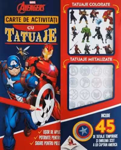 MARVEL. AVENGERS. Carte de activitati cu tatuaje