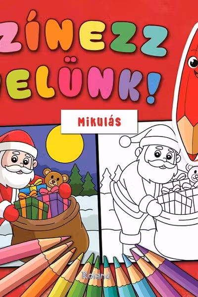 Színezz velünk: Mikulás. Colorează cu noi: Moș Crăciun