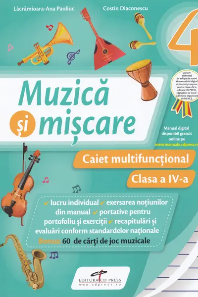 Muzica și mișcare - Clasa 4 - Caiet multifuncțional