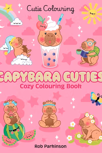 Capybara Cuties: Cozy Colouring Book