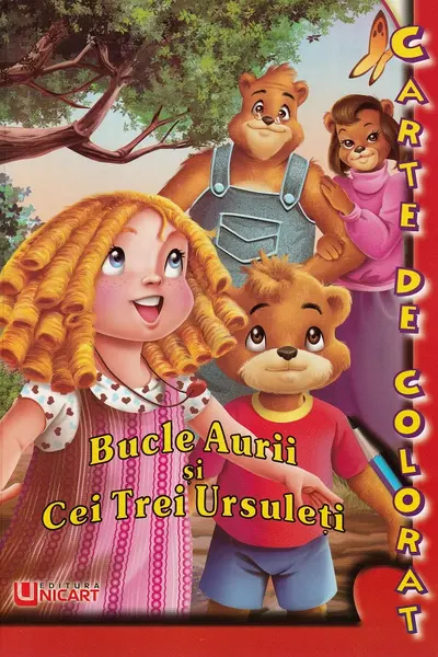 Bucle Aurii și cei trei ursuleți. Carte de colorat