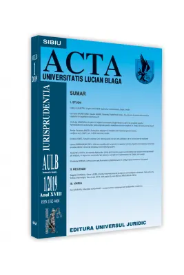 Acta Universitatis Lucian Blaga 1/2019