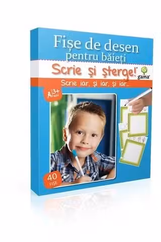 Fise de desen pentru baieti - Scrie si sterge - Junior