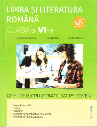 Română - Clasa 6 - Caiet de lucru structurat pe domenii