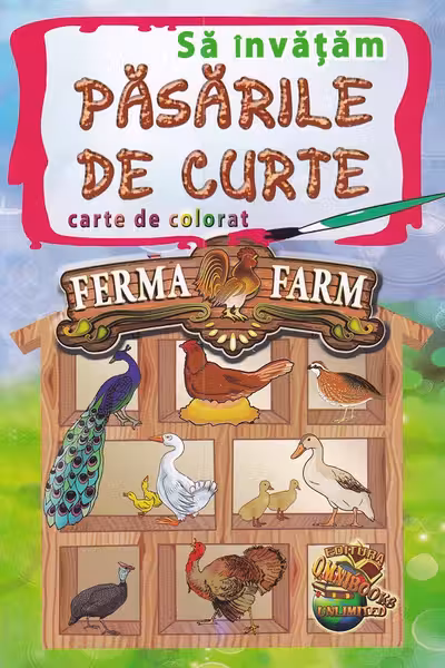 Să învățăm păsările de curte. Carte de colorat