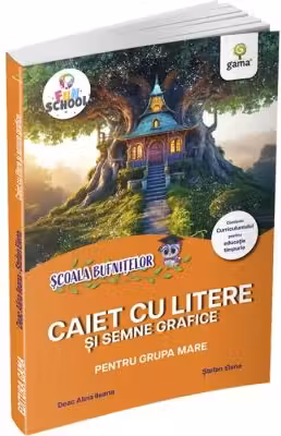 Caiet cu litere si semne grafice pentru grupa mare