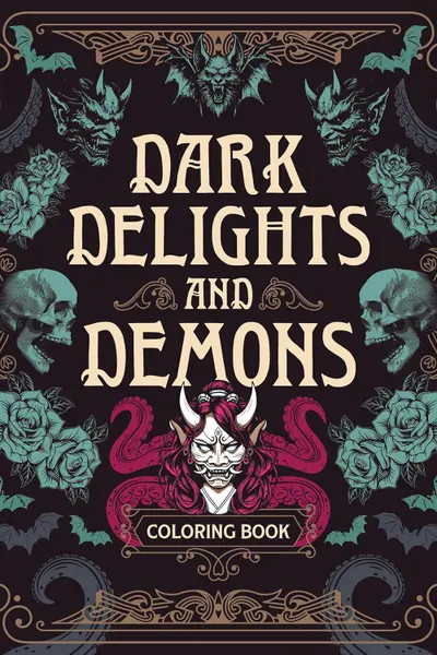 Dark Delights and Demons Coloring Book