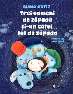 Trei oameni de zapada si-un catel tot de zapada