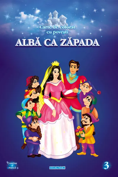 Alba ca Zăpada. Carte de colorat cu povesti