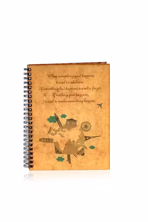 Agenda A5 personalizata din lemn cu mesaj :Daca nu iti scrii propria poveste..