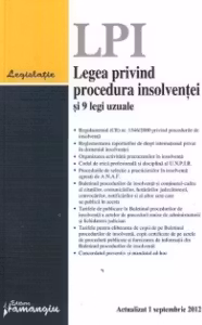 Legea privind procedura insolventei si 9 legi uzuale (actualizat 1 septembrie 2012)