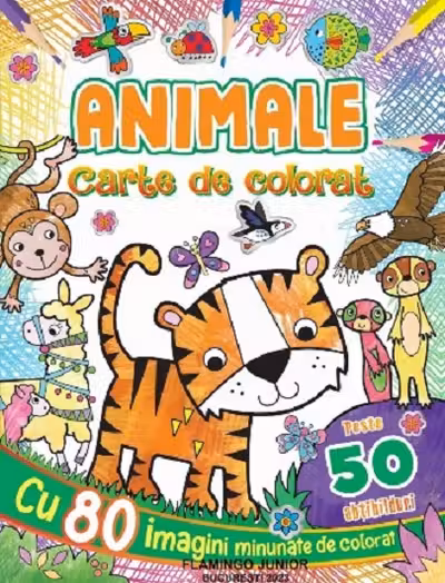 Animale - Carte de colorat cu abtibilduri
