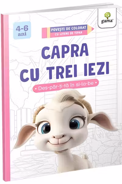 Povesti de colorat cu litere de tipar. Capra cu trei iezi