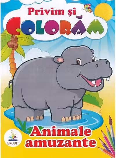 Privim si coloram. Animale amuzante