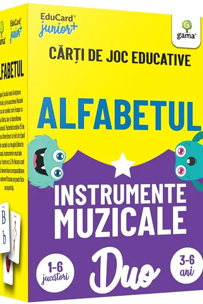 Alfabetul. Instrumente muzicale. Cărți de joc educative