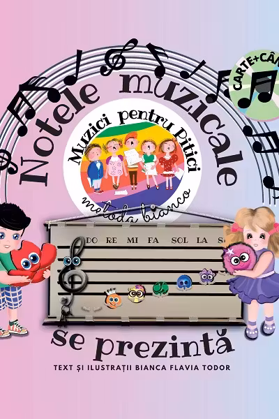 Muzici pentru pitici in Metoda Bianco. Notele muzicale se prezinta