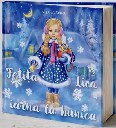 Fetita Lica iarna la bunica