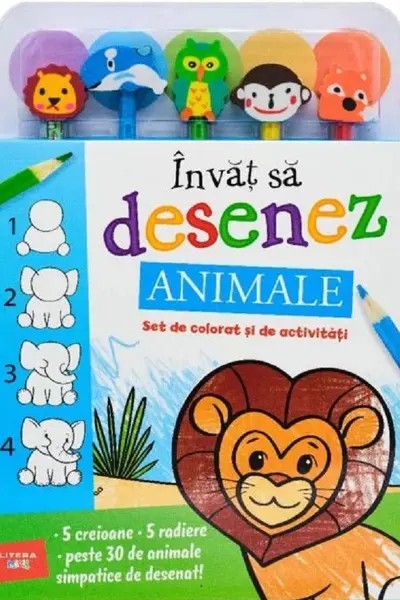 Invat sa desenez. Animale. Set de colorat si de activitati