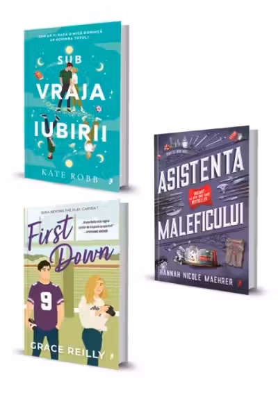 Pachet Sub vraja iubirii + First Down + Asistenta Maleficului. Set 3 carti