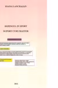 Dopingul in sport - Suport Curs Master