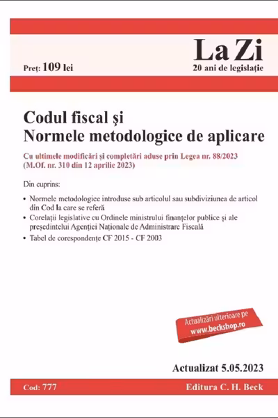 Codul fiscal și Normele metodologice de aplicare Act.5 mai 2023