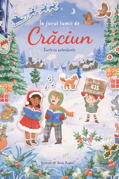 In jurul lumii de Craciun (carte cu autocolante)
